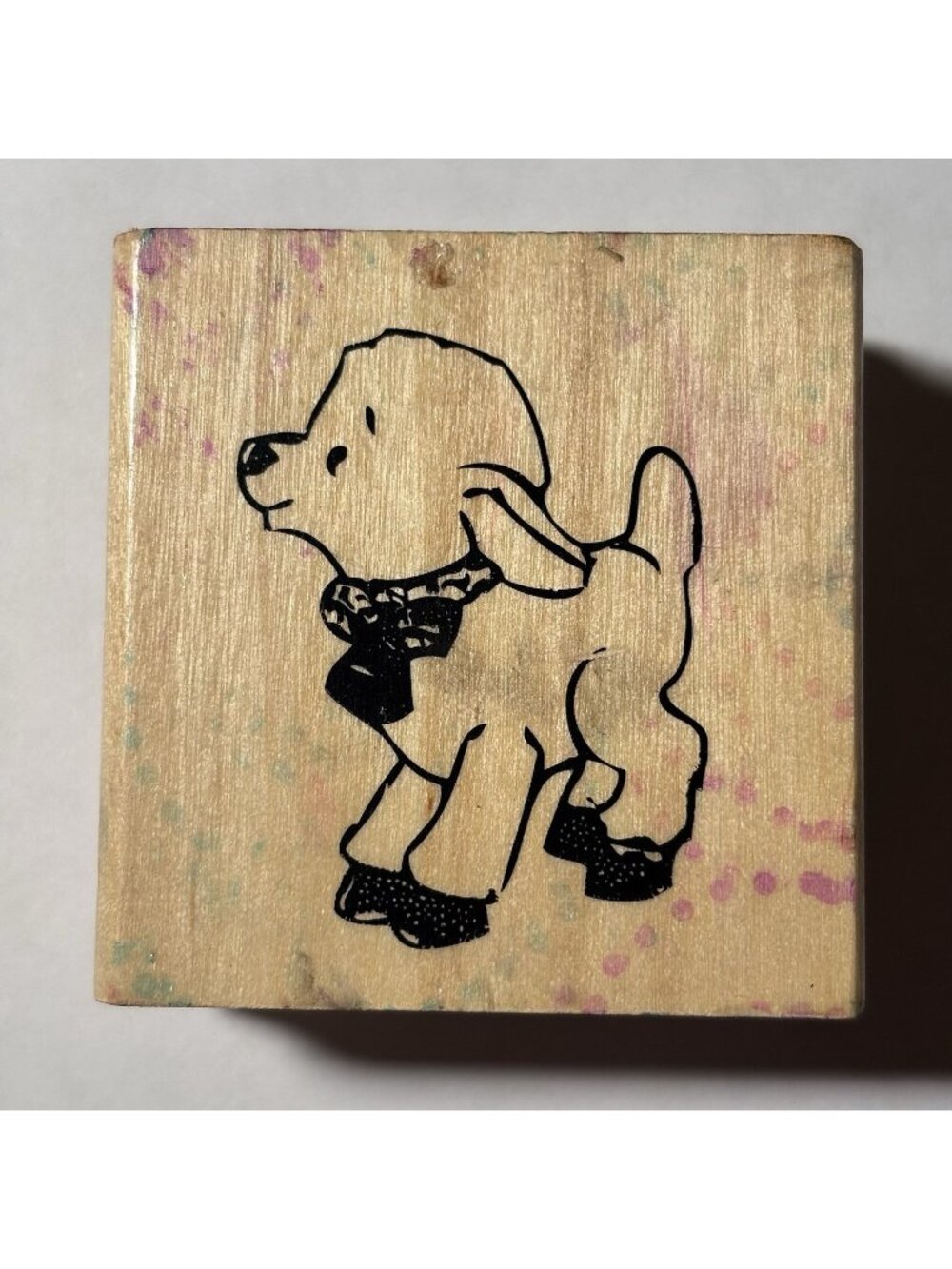 Anita's Wood Mounted Rubber Stamp Little Baby Lamb Farmhouse Cottage Country